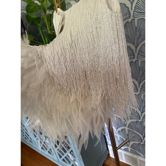 NWT Nadine Merabi Sara White Fully Beaded Skirt Sz. XXL - Picture 7 of 15